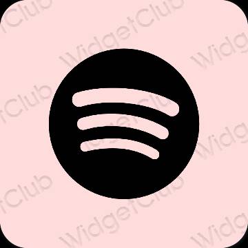 Aesthetic pastel pink Spotify app icons