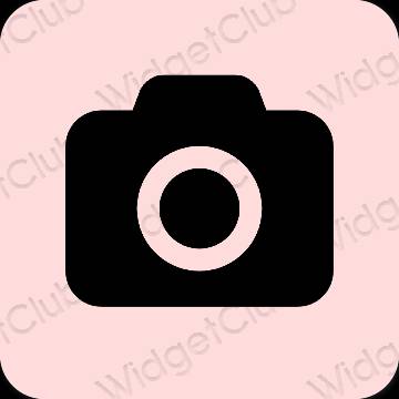 Estetické pastelovo ružová Camera ikony aplikácií