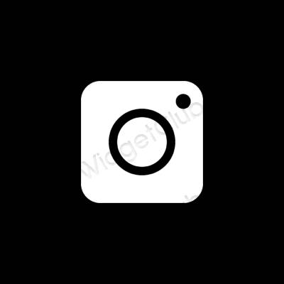 Estetický Černá Instagram ikony aplikací