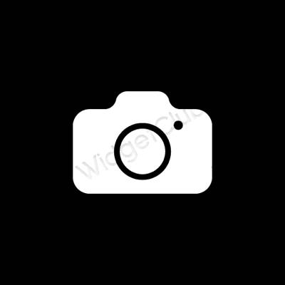 Estetyka czarny Camera ikony aplikacji