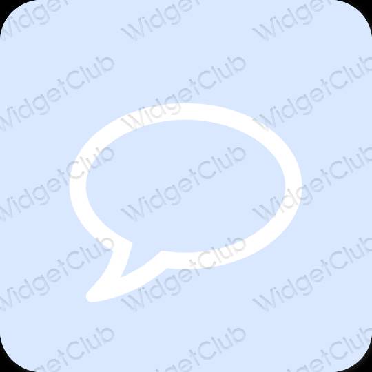 Estetik biru pastel Messages ikon aplikasi