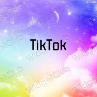 زیبایی شناسی رنگ بژ TikTok آیکون های برنامه