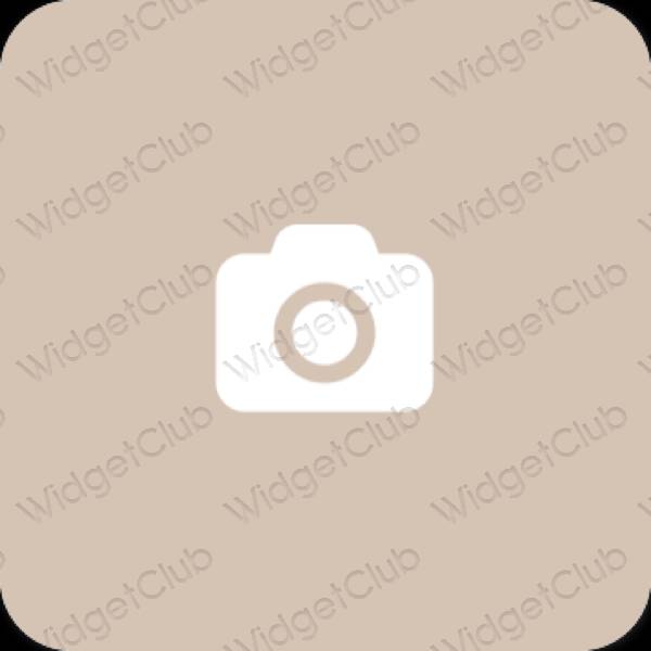 Estetico beige Camera icone dell'app