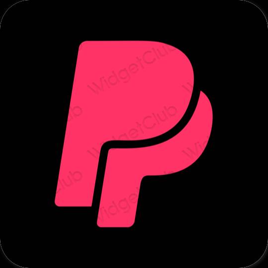 Aesthetic neon pink Paypal app icons
