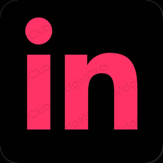Aesthetic black Linkedin app icons
