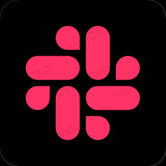 Aesthetic neon pink Slack app icons