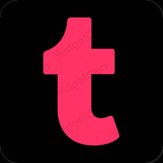 Æstetisk sort Tumblr app ikoner