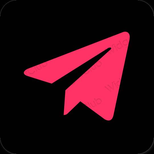 Aesthetic black Telegram app icons