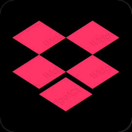 Aesthetic neon pink Dropbox app icons
