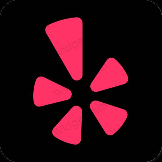 زیبایی شناسی سیاه Yelp آیکون های برنامه