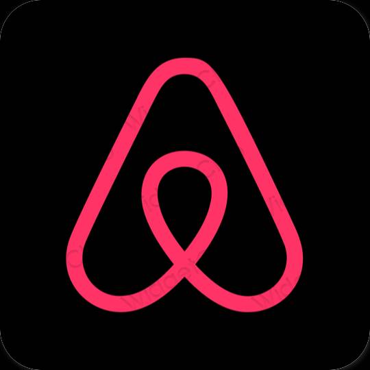 Aesthetic black Airbnb app icons