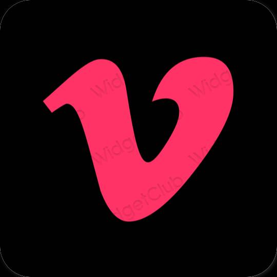 Aesthetic black Vimeo app icons
