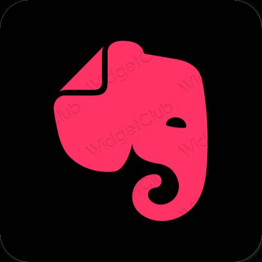 Aesthetic purple Evernote app icons