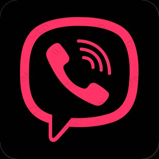 Aesthetic black Viber app icons