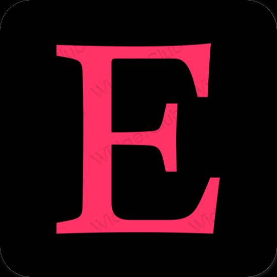 Aesthetic black Etsy app icons