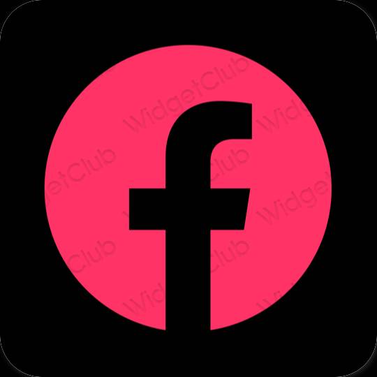 زیبایی شناسی صورتی نئونی Facebook آیکون های برنامه