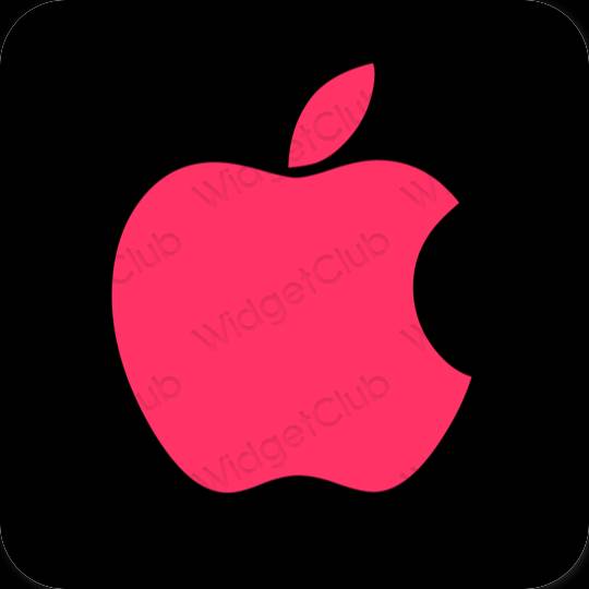 زیبایی شناسی صورتی نئونی Apple Store آیکون های برنامه