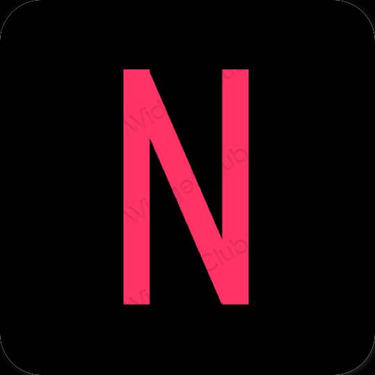 Aesthetic black Netflix app icons