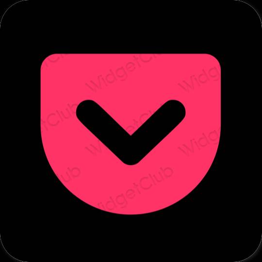 Aesthetic purple Pocket app icons