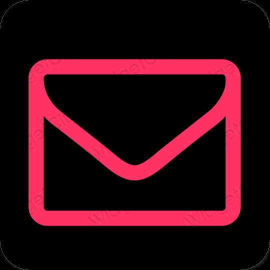 Ესთეტიური შავი Mail აპლიკაციის ხატები
