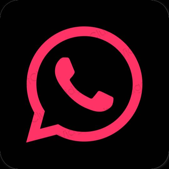 Aesthetic black WhatsApp app icons