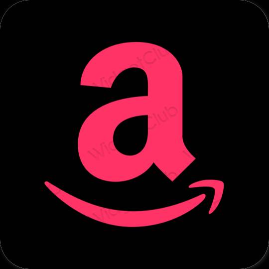 Ესთეტიური შავი Amazon აპლიკაციის ხატები