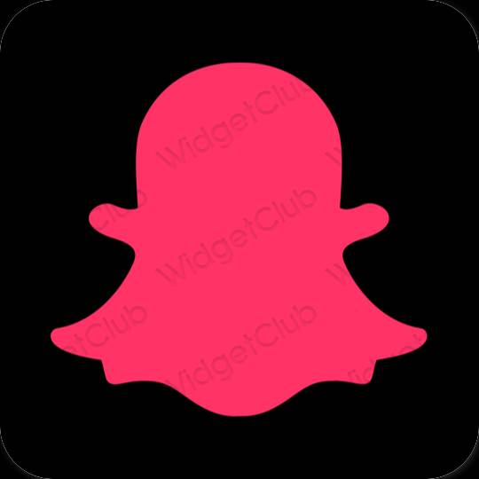 Aesthetic neon pink snapchat app icons