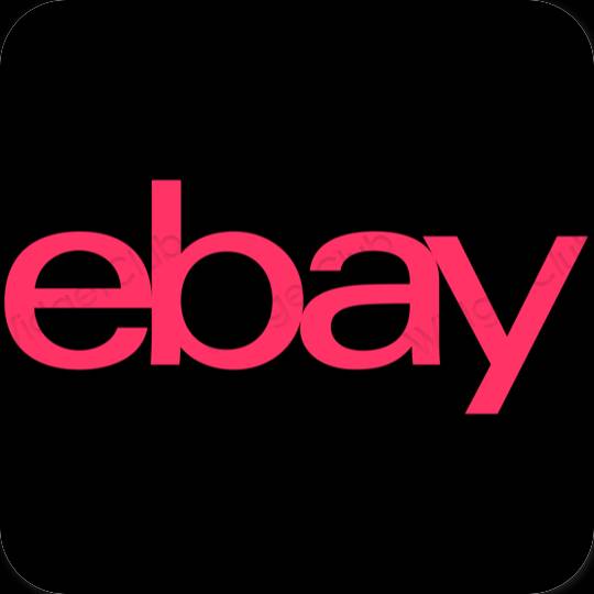 Estetik hitam eBay ikon aplikasi