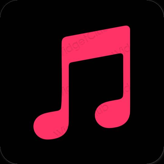 Aesthetic black Apple Music app icons
