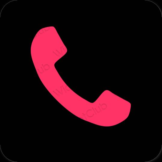 Aesthetic black Phone app icons