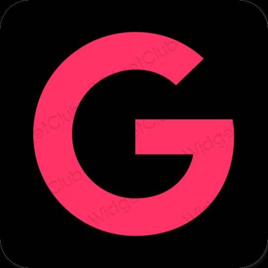 Estetico rosa fluo Google icone dell'app