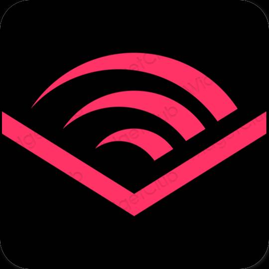Aesthetic black Audible app icons
