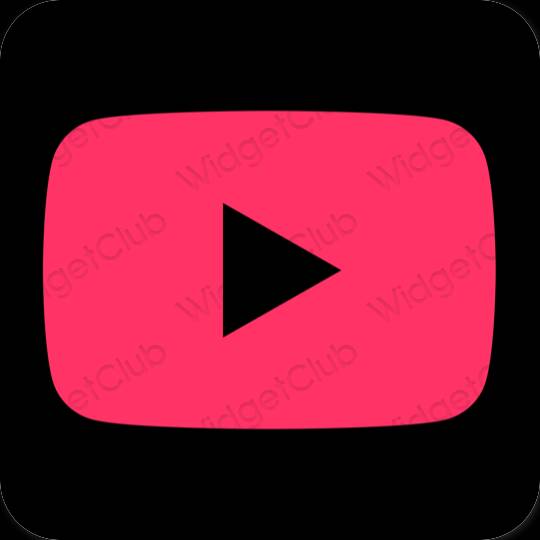 Aesthetic neon pink Youtube app icons