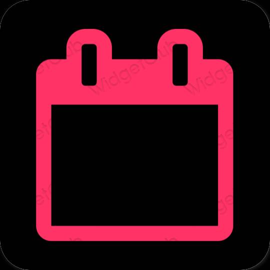 Aesthetic black Calendar app icons