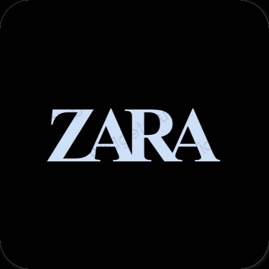 Естетски црн ZARA иконе апликација