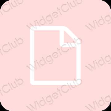 Esthétique rose pastel Files icônes d'application