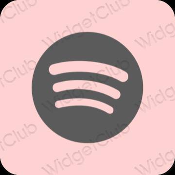 Aesthetic pink Spotify app icons