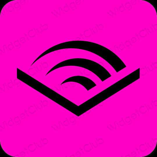 Estetik ungu Audible ikon aplikasi