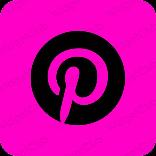 Estetické neónovo ružové Pinterest ikony aplikácií