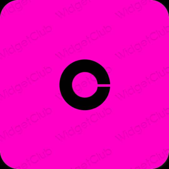 미적인 네온 핑크 Coinbase 앱 아이콘