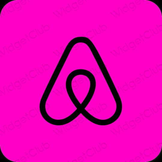 Естетичний неоново-рожевий Airbnb значки програм