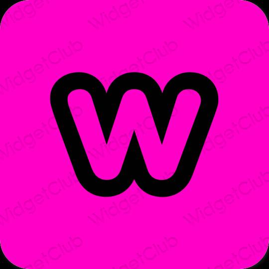 Estetsko neon roza Weebly ikone aplikacij