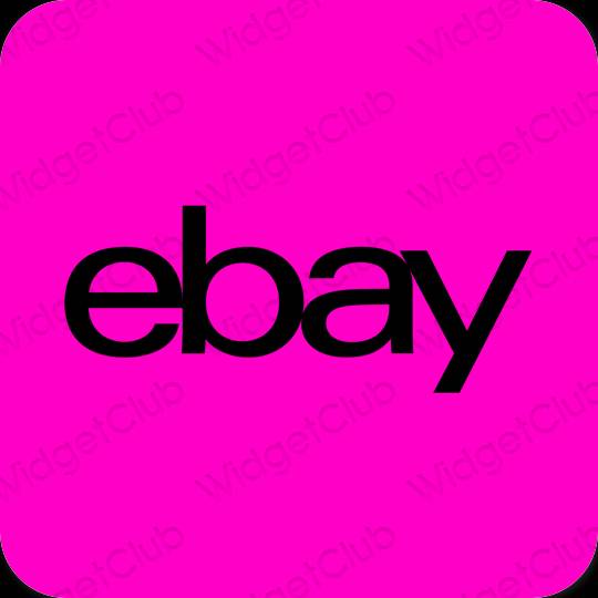 زیبایی شناسی رنگ بنفش eBay آیکون های برنامه