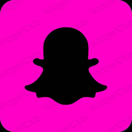 Estetsko neon roza snapchat ikone aplikacij