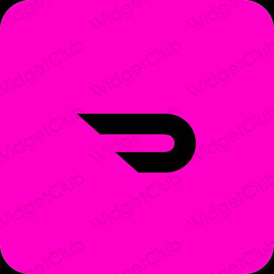 Estetsko neon roza Doordash ikone aplikacij
