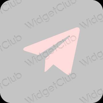 Esztétika szürke Telegram alkalmazás ikonok