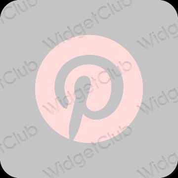 Естетичний сірий Pinterest значки програм