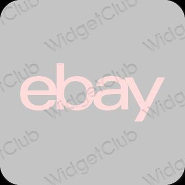 Estético cinzento eBay ícones de aplicativos