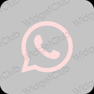 Estetický šedá WhatsApp ikony aplikací
