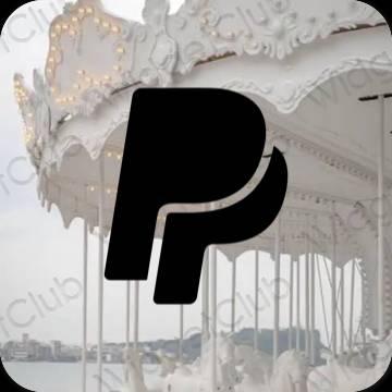 Estetic negru Paypal pictogramele aplicației